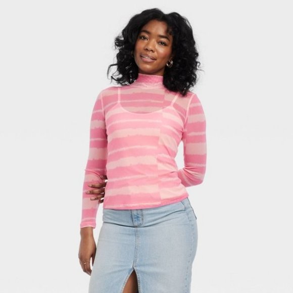 House of Aama Black History Month Target 2-piece Pink Mesh shirt set, SZ L, NWT - Picture 1 of 1